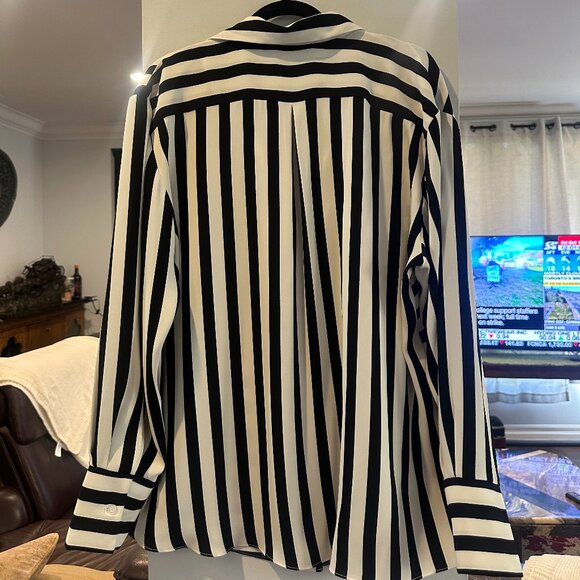 Joseph Ribkoff Black and White Striped Button Down Shirt Blouse US size 16 - Picture 9 of 9